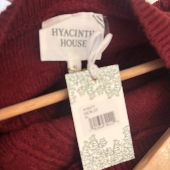 Hyacinth House Frankie Embroidered Floral Sweater in Merlot Size XL - Picture 9 of 14